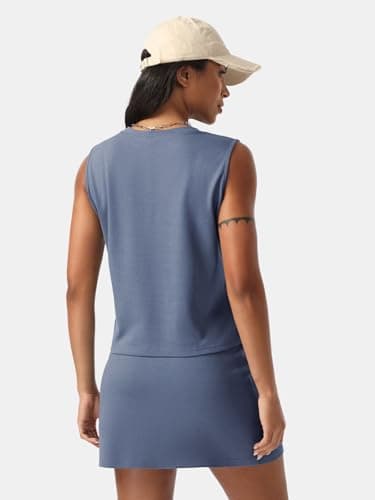 EXLURA Womens Summer 2 Piece Short Skirt Sets Sleeveless Top and Tennis Skorts Dressy Cotton Matching Sweatsuits Outfits 2025 - Image 5