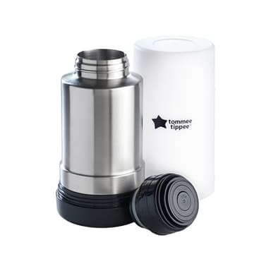 Tommee Tippee Portable Travel Baby Bottle and Food Warmer, Thermal Insulation, Stainless-Steel Flask with Leak-Proof Lid - Image 1