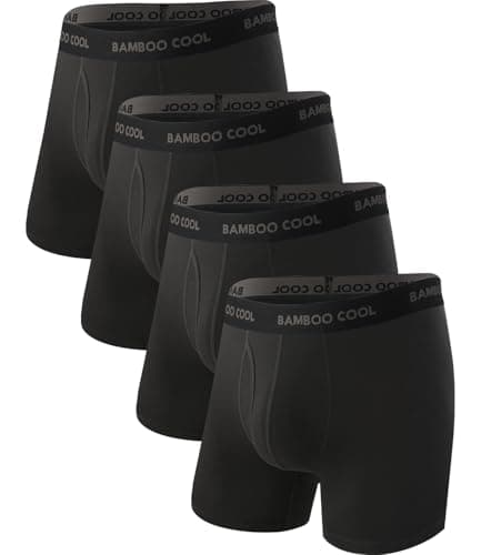 BAMBOO COOL Men's Ultra Breathable Underwear,No Riding Up Boxer Briefs with ComfortFlexible Waistband,Multipack - Image 1