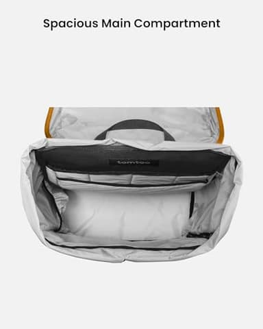 tomtoc Flap Laptop Backpack, Lightweight, Water-Resistant Casual Daypack, Durable Work-pack, Vintage Classic Rucksack for 13-15.6 Inch Laptop, perfect for Campus, Street, 22L Yellow - Image 4