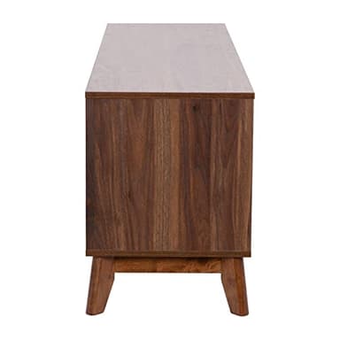 Taylor & Logan Haisley Mid-Century Modern 60" Media Center with Two Soft Close Doors and Adjustable Shelving in Dark Walnut - Image 9