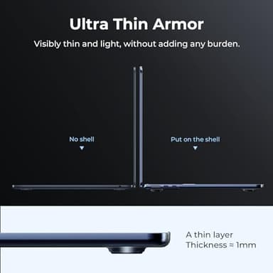 EooCoo Compatible with MacBook Air 13 inch Case M4 2025 2024-2022 M3 M2 A3240 A3113 A2681, Matte Scratch Resistant Protective Hard Shell Cover Compatible for MacBook Air 13.6 inch Case, Midnight Clear - Image 3