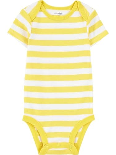 Simple Joys by Carter's Unisex Babies' Short-Sleeve Bodysuit, Pack of 6, Grey/Yellow, Newborn - Image 2