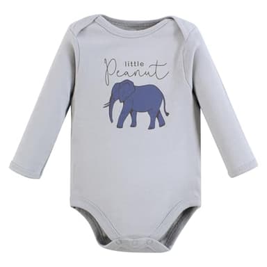 Touched by Nature Unisex Baby Organic Cotton Long-Sleeve Bodysuits, Classic Safari, Preemie - Image 3