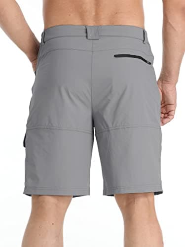 TACVASEN Mens Outdoor Hiking Shorts Summer Lightweight Quick Dry Casual Water Resistant Cargo Fishing Golf Shorts Light Grey, 32 - Image 3