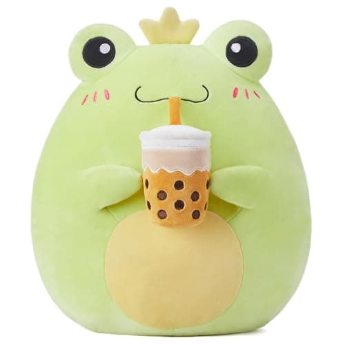 PLAYNICS Large Frog Plush Pillow Stuffed Animal Toy,Big Size Cute Soft Toys 13" Fat Kawaii Hugging Pillows Cuddle Huggable Plushie,Gift for Kids - Image 1