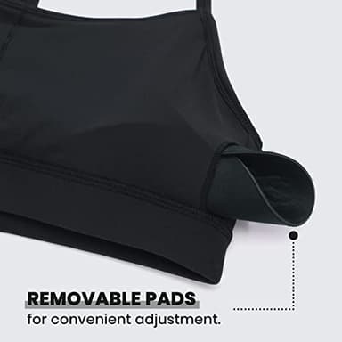 CRZ YOGA Butterluxe Womens Y Back Sports Bra - Padded Racerback Low Impact Spaghetti Thin Strap Workout Yoga Top Black Medium - Image 6