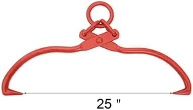Skidding Tongs – 25-inch Log Grabber with Ring for Connecting with Chain – Logging Tools for Forestry, Timber, and Firewood by Earth Worth (Red - Image 4