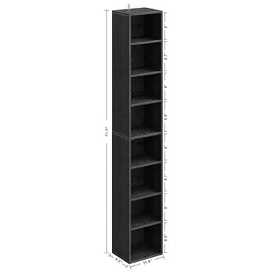 IRONCK Tall Narrow Bookshelf 8 Tiers, Compact Corner Bookcase, Easy to Match for Living Room, Office, Study, Bedroom, Vintage Black - Image 2