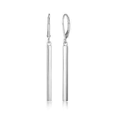 Amazon Essentials Sterling Silver Vertical Bar Dangle Earrings (previously Amazon Collection) - Image 3