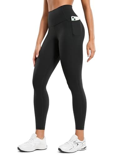 CRZ YOGA Womens Butterluxe Workout Leggings 25 Inches - High Waisted Gym Yoga Pants with Pockets Buttery Soft Black X-Large - Image 1