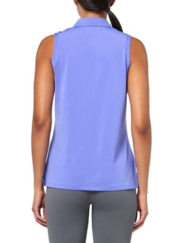 adidas Women's Standard Ultimate365 Solid Sleeveless Polo Shirt, Cobalt Blue - Image 2