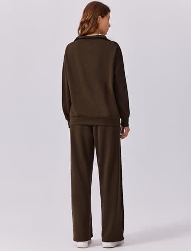 PINSPARK 2 Piece Sets for Women 2025 Fall Outfits Sweatsuit Loose Fit Sweatshirt Wide Leg Sweatpants Matching Set Tracksuit - Image 4