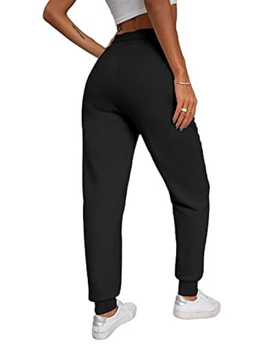 Yeokou Women's Warm Sherpa Lined Athletic Sweatpants Jogger Fleece Pants (Small, Black001) - Image 2
