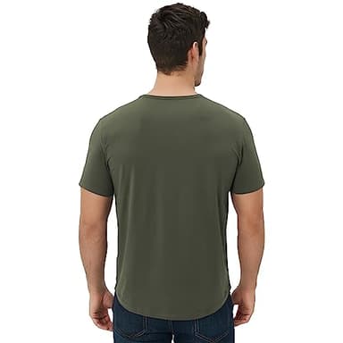 netdraw Men's Ultra-Soft Bamboo Viscose T-Shirt, Curved Hem Lightweight Cooling Cotton Blend Casual Tee, Black/Olive/Navy, X-Large - Image 5