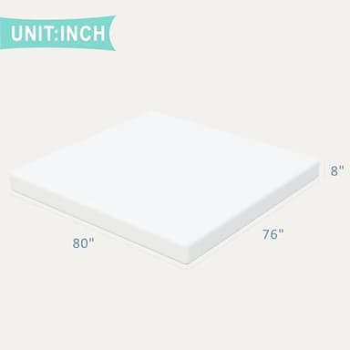 King Size Mattress, 8-inch, Gel Memory Foam, [Premium Version] Medium-Firm, Bed in a Box, Fiberglass Free, Cooling Sleep & Pressure Relief, Certified Safe Foams & Fabric - Image 2