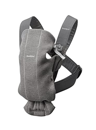 BabyBjörn Baby Carrier Mini, Dark Gray, 3D Jersey Infant Carrier (7-25 lbs), Ergonomic, Easy-to-Use - Image 1