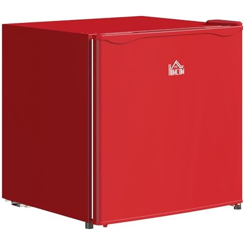 HOMCOM Mini Freezer Countertop, 1.1 Cu.Ft Compact Upright Freezer with Removable Shelves, Reversible Door for Home, Dorm, Apartment and Office, Red - Image 1
