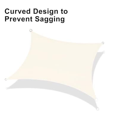 LOVE STORY 6.5/8/10/12/16/18/20 FT Rectangle Cream Sun Shade Sail Canopy UV Block Sail Shade for Outdoor Patio Garden Backyard, 6.5' x 10' Cream - Image 6