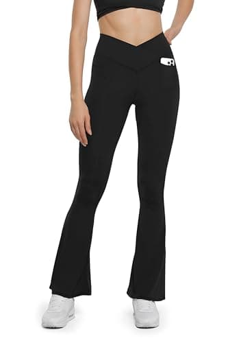 HEGALY Women's Flare Yoga Pants - Crossover Flare Leggings High Waisted Bootcut Bell Bottom Workout Sweatpants - Image 1