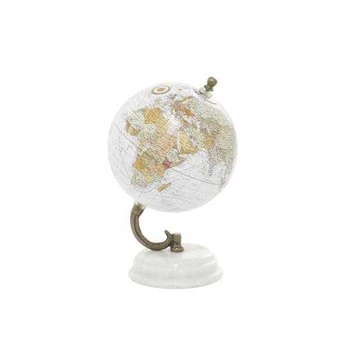 Deco 79 Marble Globe with White Marble Base, 5' x 5' x 8', White - Image 1