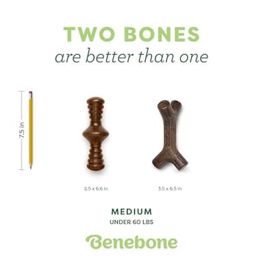 Benebone 2-Pack Maplestick/Zaggler Durable Dog Chew Toys, Real Maplewood, Real Bacon, Made in USA Medium - Image 4