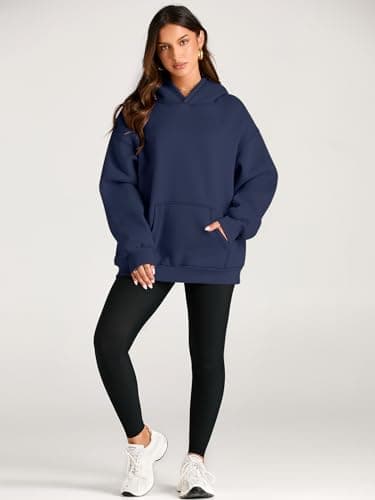 Trendy Queen Womens Oversized Hoodies Fleece Sweatshirts Long Sleeve Sweaters Pullover Fall Outfits Winter Clothes Navy M - Image 5
