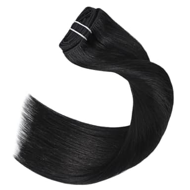 UGOTRAYS Black Hair Extensions Clip in Real Human Hair 120g 20 Inches 100% Remy Human Hair Natural Black Straight Double Weft for Full Head 7pcs 16clips One Pack - Image 6