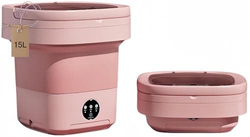 Portable Washing Machine, Mini Washer,15L Upgraded Large Capacity Foldable Washer.Deep Cleaning of Underwear, Baby Clothes and Other Small Clothes.Suitable for Apartments, Dormitories, Hotels.(Pink) - Image 1