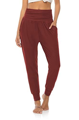 DIBAOLONG Womens Yoga Sweatpants Loose Workout Joggers Pants Comfy Lounge Pants with Pockets Burgundy 2XL - Image 2