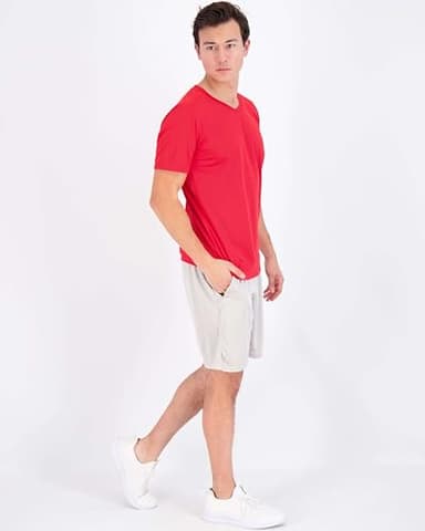 Real Essentials 5 Pack: Men's Mesh Quick Dry Short Sleeve V-Neck T-Shirt - Athletic Performance (Available in Big & Tall),Set 5-M - Image 5