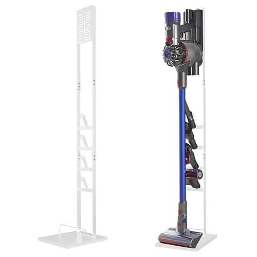 OUTBROS Vacuum Stand, Metal Storage Bracket Compatible with Dyson V15 V12 V11 V10 V8 Series Handheld Cordless Vacuum Cleaners and Accessories, Stable Attachments Organizer, White - Image 1