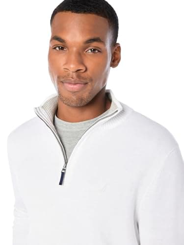 Nautica Men's Quarter-Zip Sweater, Bright White, XX-Large - Image 5