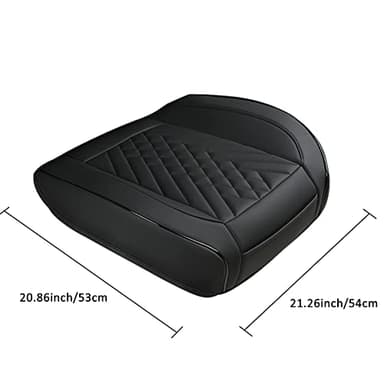 GIANT PANDA Premium PU Leather Front Car Seat Cover Protector Anti-Slip Bottom Seat Cover Fits 95% of Vehicles, Wrapping Around The Bottom (1 Pack - Black) - Image 9