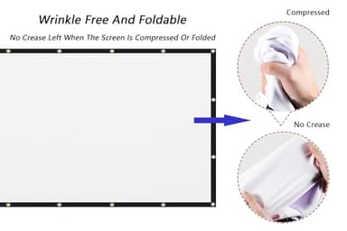 Mdbebbron 120 inch Projector Screen 16:9 Foldable Anti-Crease Portable Projector Movies Screens for Home Theater Outdoor Indoor Support Double Sided Projection - Image 2