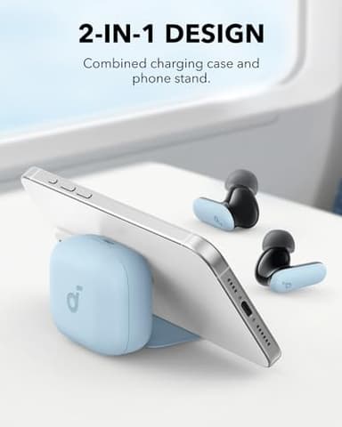 Soundcore P30i by Anker Noise Cancelling Earbuds, Strong and Smart Noise Cancelling, Powerful Bass, 45H Playtime, 2-in-1 Case and Phone Stand, IP54, Wireless Earbuds, Bluetooth 5.4 (Blue) - Image 2