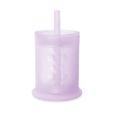Olababy Silicone Training Cup with Straw Lid | Babies Water Drinking Cup | 6+ Mo Infant To 12-18 Months Toddler | Sippy Cup For Kids & Smoothie Cup | Baby Led Weaning (Lilac, 5 oz) - Image 1
