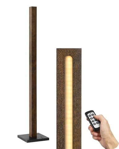 EDISHINE Wooden LED Corner Floor Lamp, Modern Standing Light with Remote, Minimalist Dimmable Floor Lamps for Living Room, Bedroom, Office, 7 Color Temperature 2700~6000K, 48.43" - Image 9