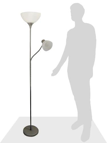 Simple Designs LF2000-SLV Mother-Daughter Floor Lamp with Reading Light, Silver - Image 8