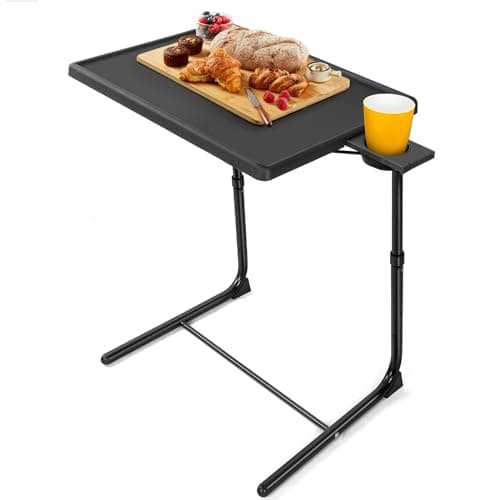 LORYERGO TV Tray - TV Table, Folding Table Trays, w/6 Height & 3 Tilt Angle, TV Tray Table w/Cup Holder, Dinner Tray for Eating on Couch, Laptop, Bed & Couch - Image 1