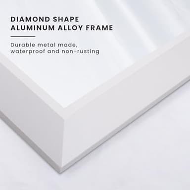 Amorho Bathroom Mirror, 36x32 Inch White Framed Bathroom Mirrors for Over Sink, Wall-Mounted Mirrors for Bedroom, Living Room, Entryway(Horizontal/Vertical - Image 3