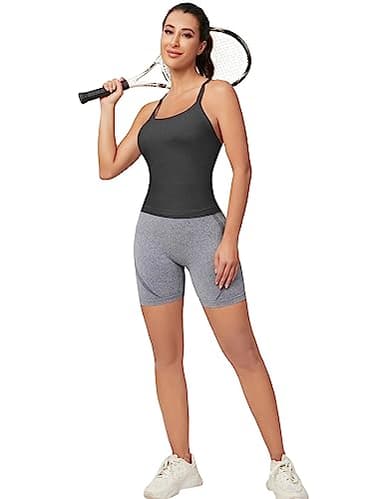 MathCat Workout Tank Tops for Women with Built in Bra, Sleeveless Gym Tops Seamless Racerback Athletic Yoga Shirts - Image 4