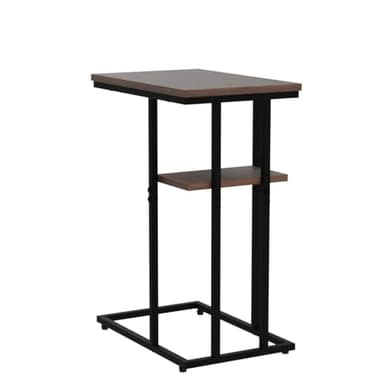 Yoobure C Table End Table Set of 2, Side Tables Living Room, C Shaped Side Table, Couch Tables That Slide Under Couch Table with Metal Frame, Rustic Snack Table for Bedroom/Small Spaces Large Desktop - Image 5