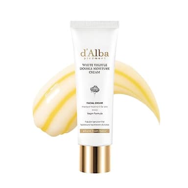 d'alba Piedmont White Truffle Double Moisture Cream, 2-in-1 Face Moisturizer, Vegan Skincare, Vegan Collegen, Skin Firming and Tightening, Dual Formula in ONE tube, Korean Skin Care (2.02 oz) - Image 1