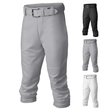Easton | PRO+ Pull Up Baseball Pant | Youth | Full Length | Elastic Bottom | Youth Grey Y M - Image 1