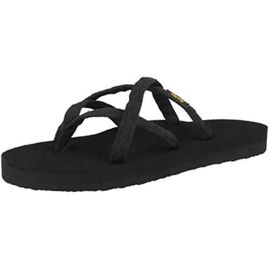 Teva womens Olowahu Sandal, Black on Black, 9 US - Image 4