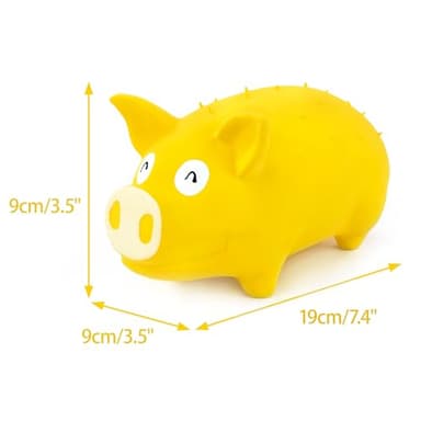 CHIWAVA 7.4 Inch Large Pig Dog Toy for Dogs Latex Rubber Squeeze Grunting Sound Interactive Play Color Yellow - Image 3