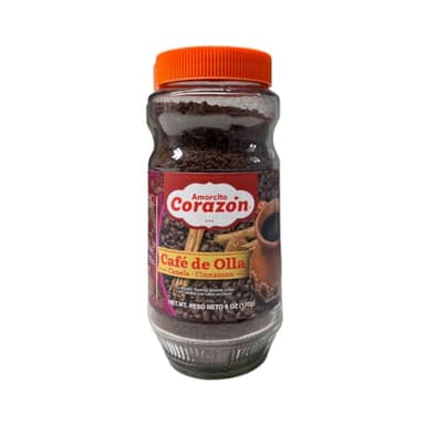 Amorcito Corazón - Traditional Mexican Instant Coffee - 6 oz (170 g) - Café de Olla with a Sweet Touch of Cinnamon and Piloncillo - Image 1