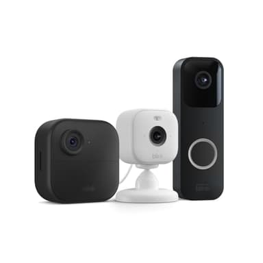 Blink Whole Home Bundle – Outdoor 4 camera, Mini 2 camera (white), Video Doorbell system (black) | HD video, motion detection, Works with Alexa - Image 1