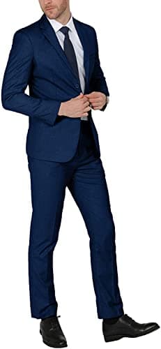 WEEN CHARM Men's Suits Regular Fit 2 Piece Wedding Tuxedo Two Button Groom Prom Party Solid Blazer Pants Suit Set - Image 7